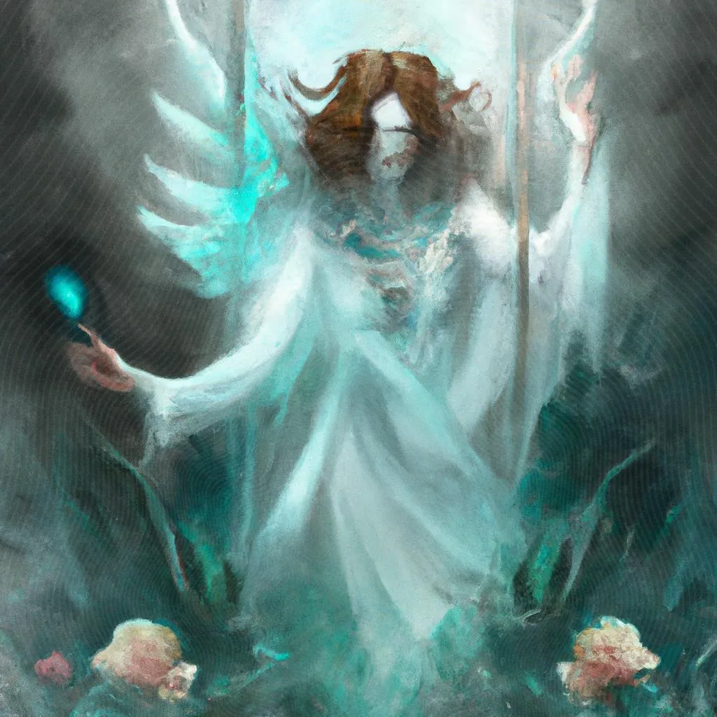 uma cena ilustrada de espirito de morte
