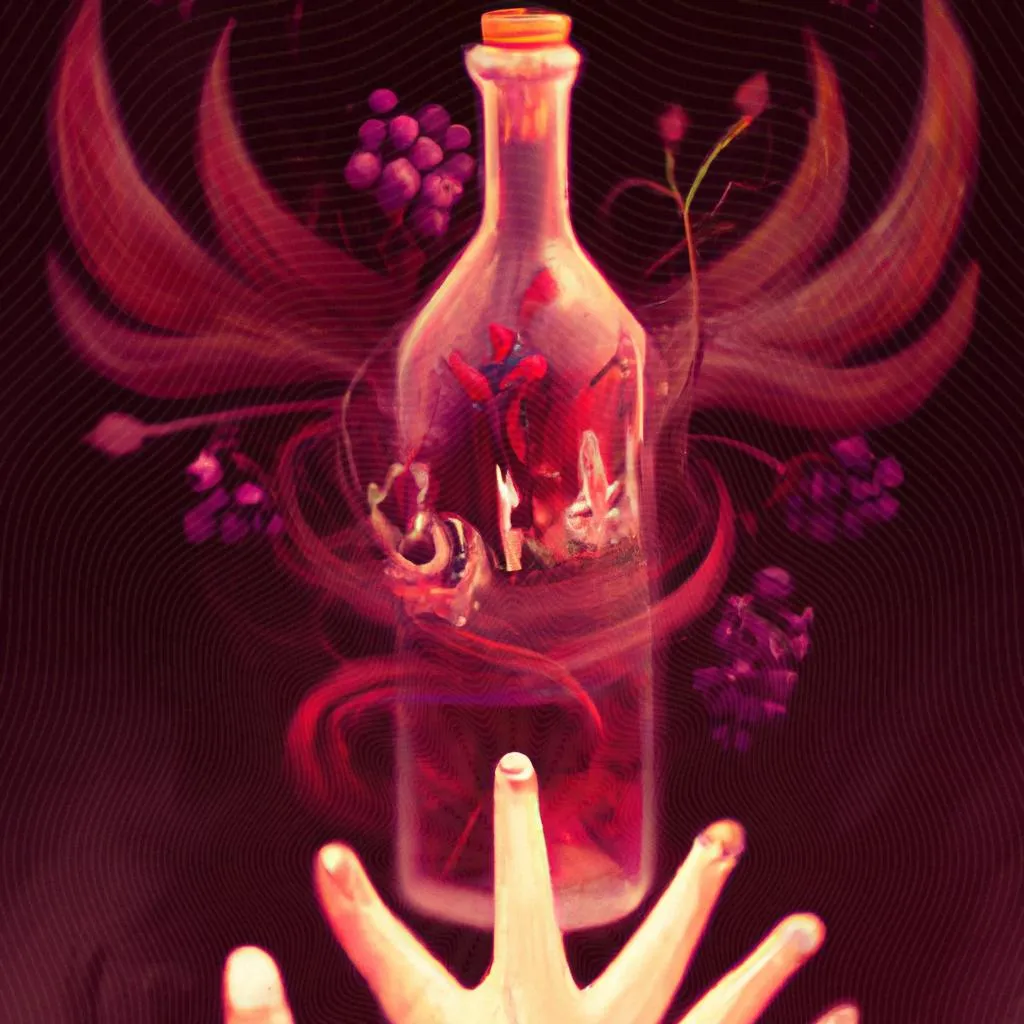 uma cena gráfica de espirito de vinho