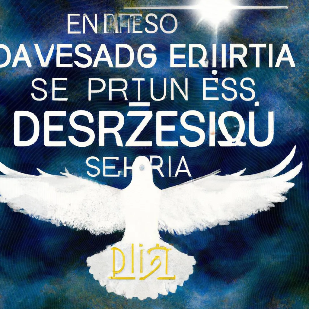 uma cena cinematográfica ilustrada de espirito santo de deus frases