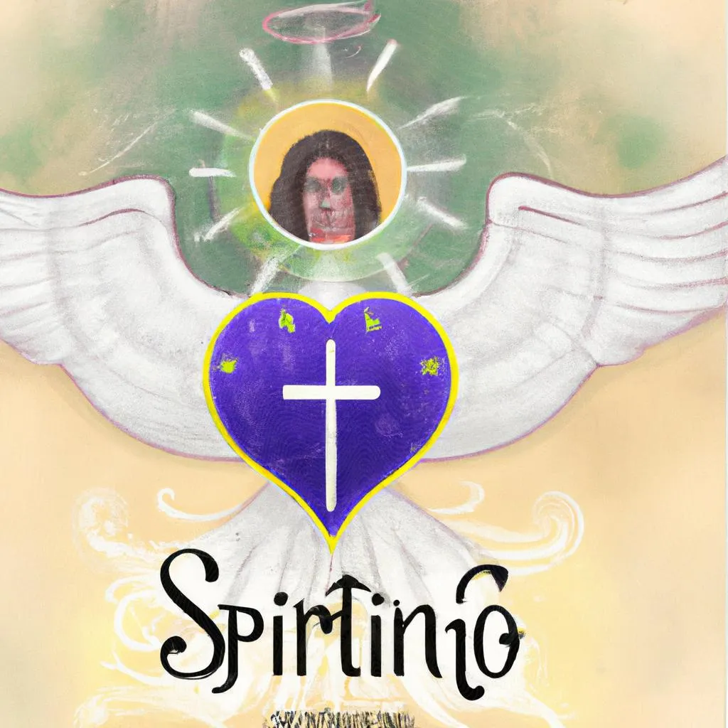 uma gravura sobre espirito santo em ingles