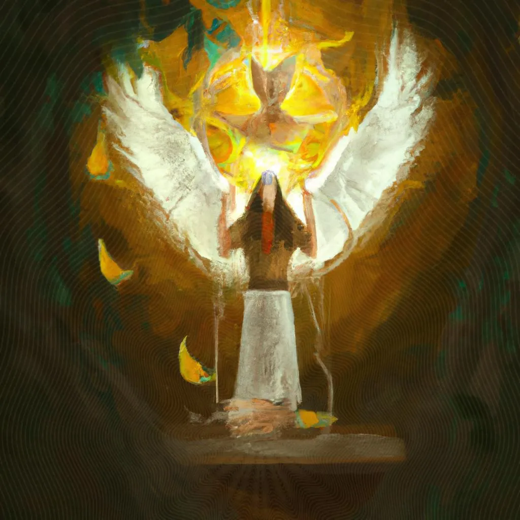uma pintura figurativa de espirito santo em madeira