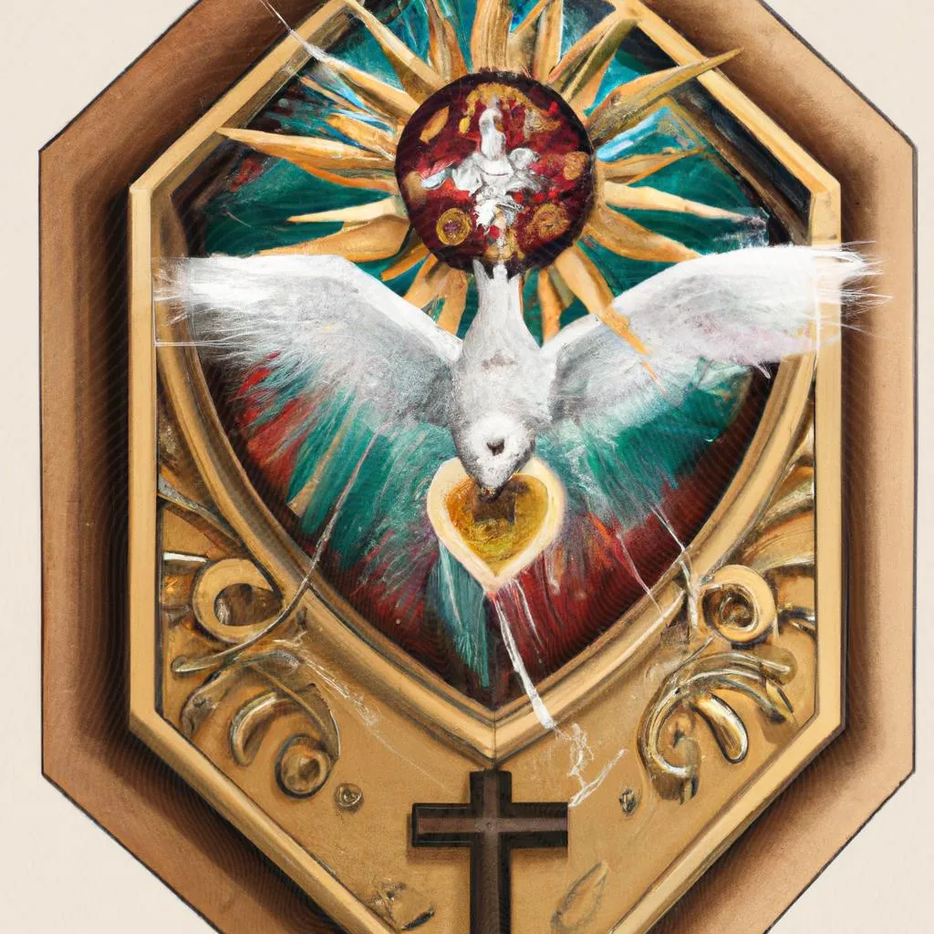 uma obra de arte ilustrativa de espirito santo mdf decorado
