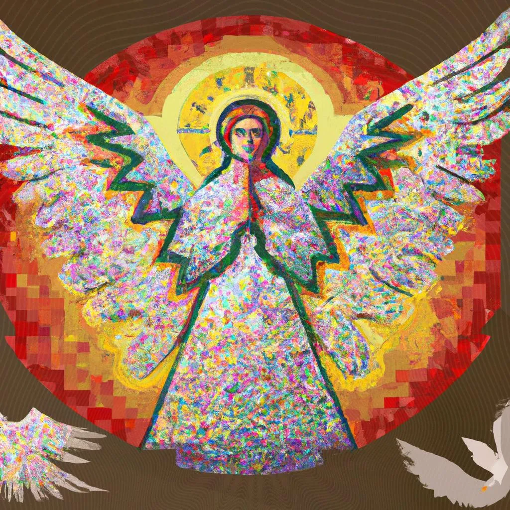 uma obra de arte ilustrativa de espirito santo mosaico