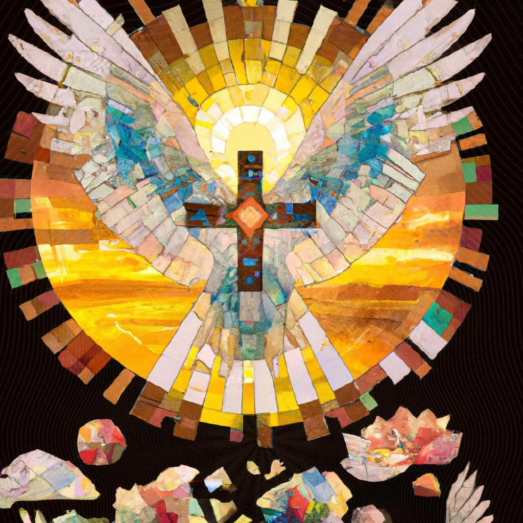 uma gravura sobre espirito santo mosaico