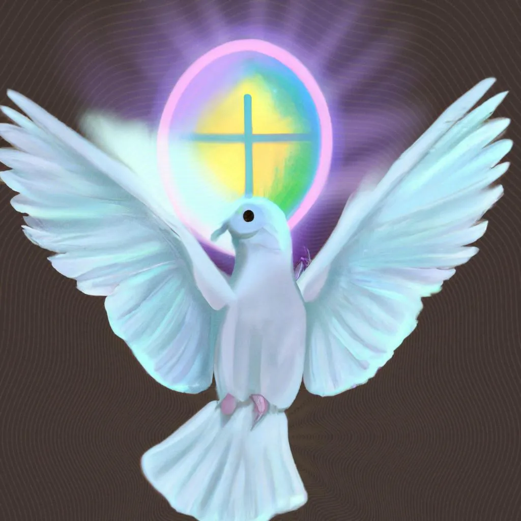 uma obra de arte ilustrativa de espirito santo pomba png