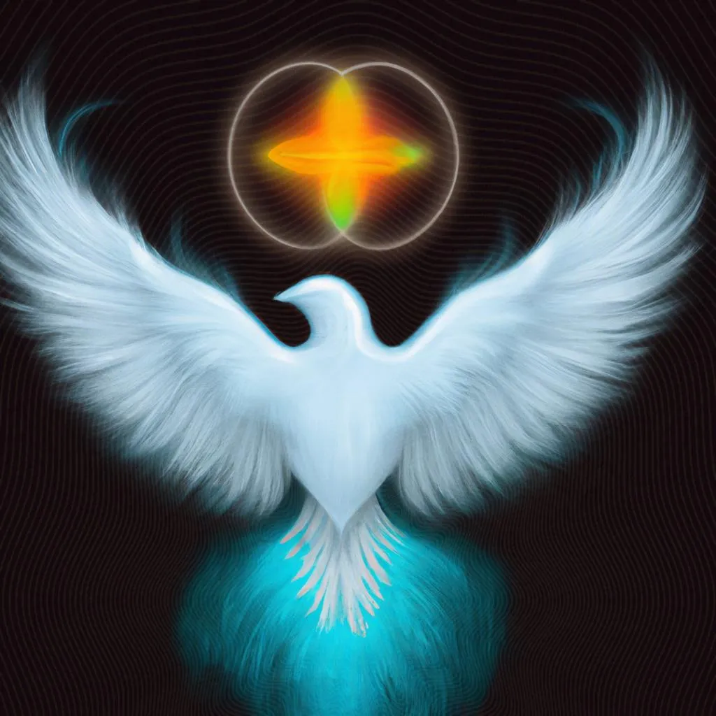 uma composição gráfica de espirito santo simbolo