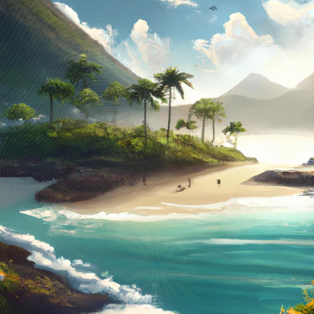 Explorando o Mistério: Espírito Santo, a Terra dos Encantos Praianos 4 uma vista panorâmica ilustrada de espirito santo tem praia
