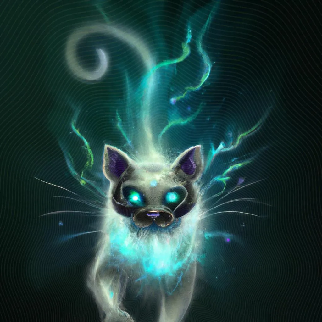 uma arte em gravura de gato agitado espiritismo