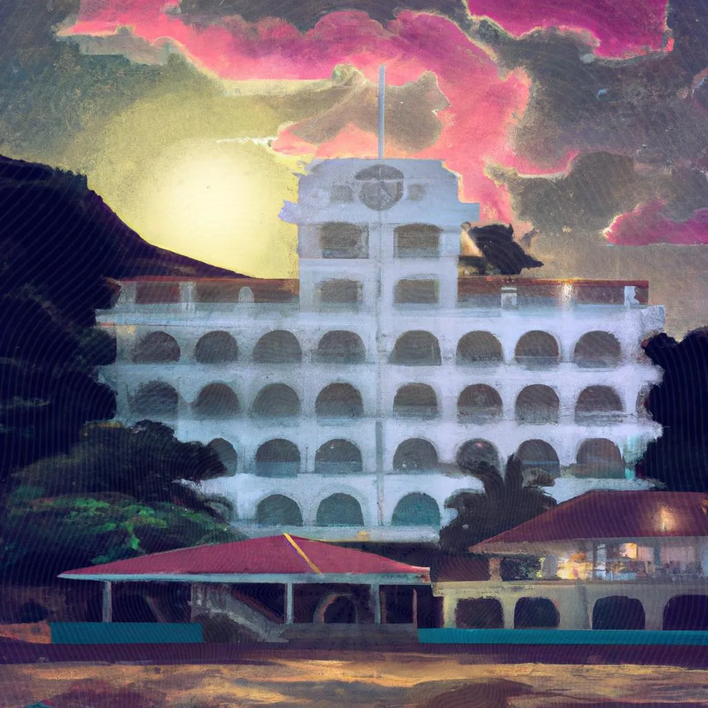 uma cena ilustrada de hotel praia do morro guarapari espirito santo