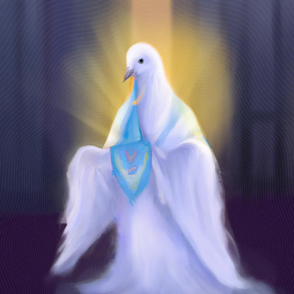 um esboço artístico sobre imagem da pomba do espirito santo