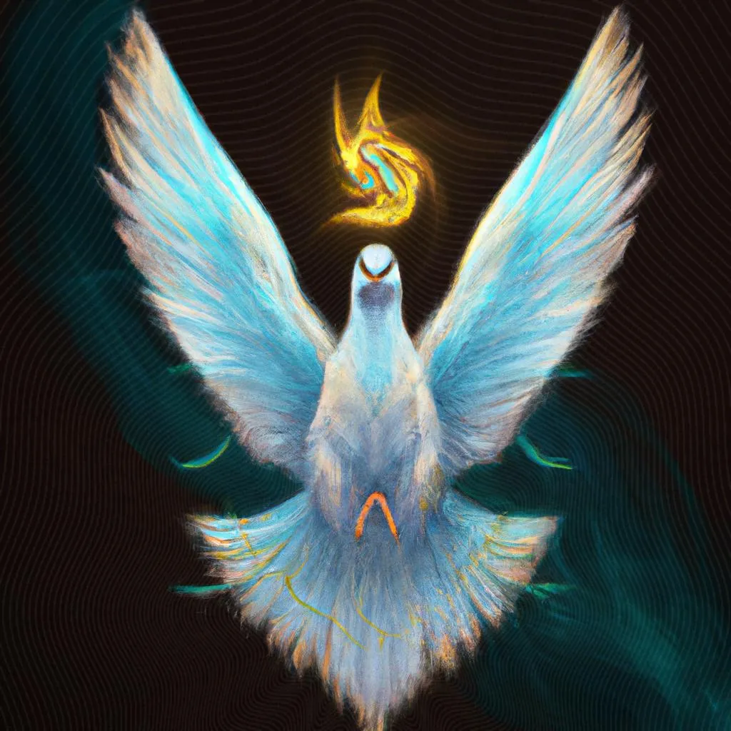 um retrato esboçado de imagem da pomba do espirito santo