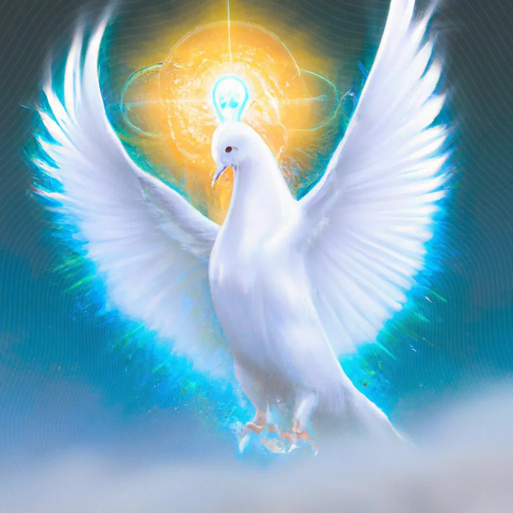 um desenho técnico sobre imagem da pomba do espirito santo