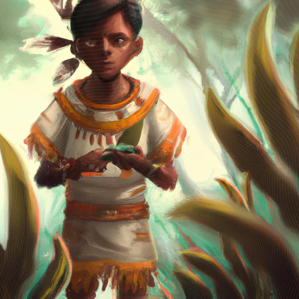 uma cena ilustrada de índios no espiritismo