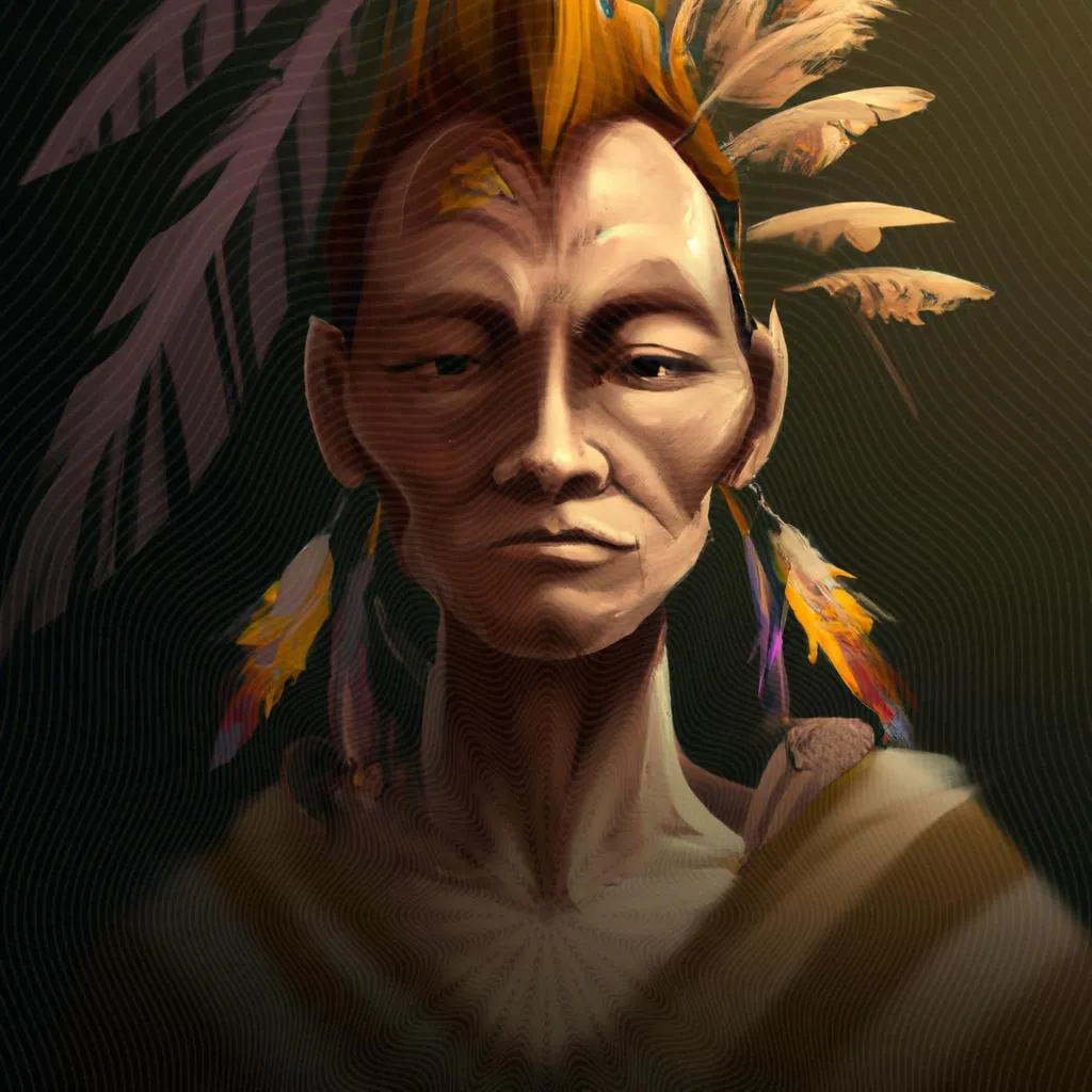 uma composição ilustrativa de índios no espiritismo