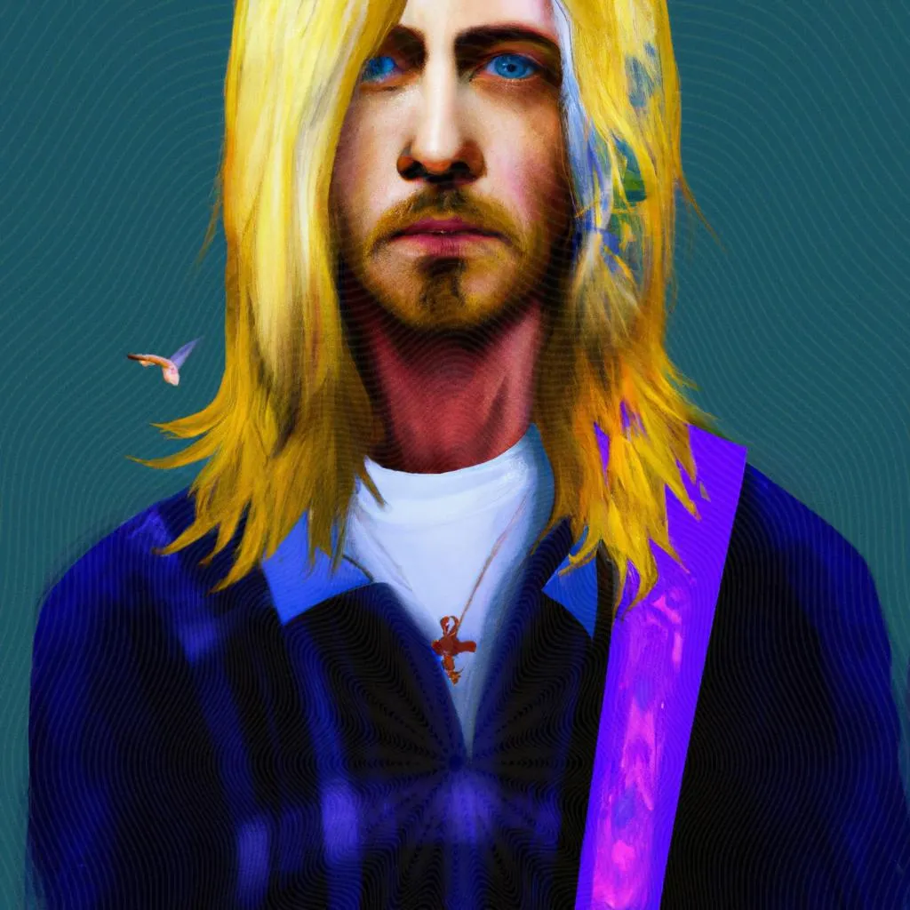 Kurt Cobain e o espiritismo: A conexão oculta. 2 uma imagem estilizada de kurt cobain espiritismo