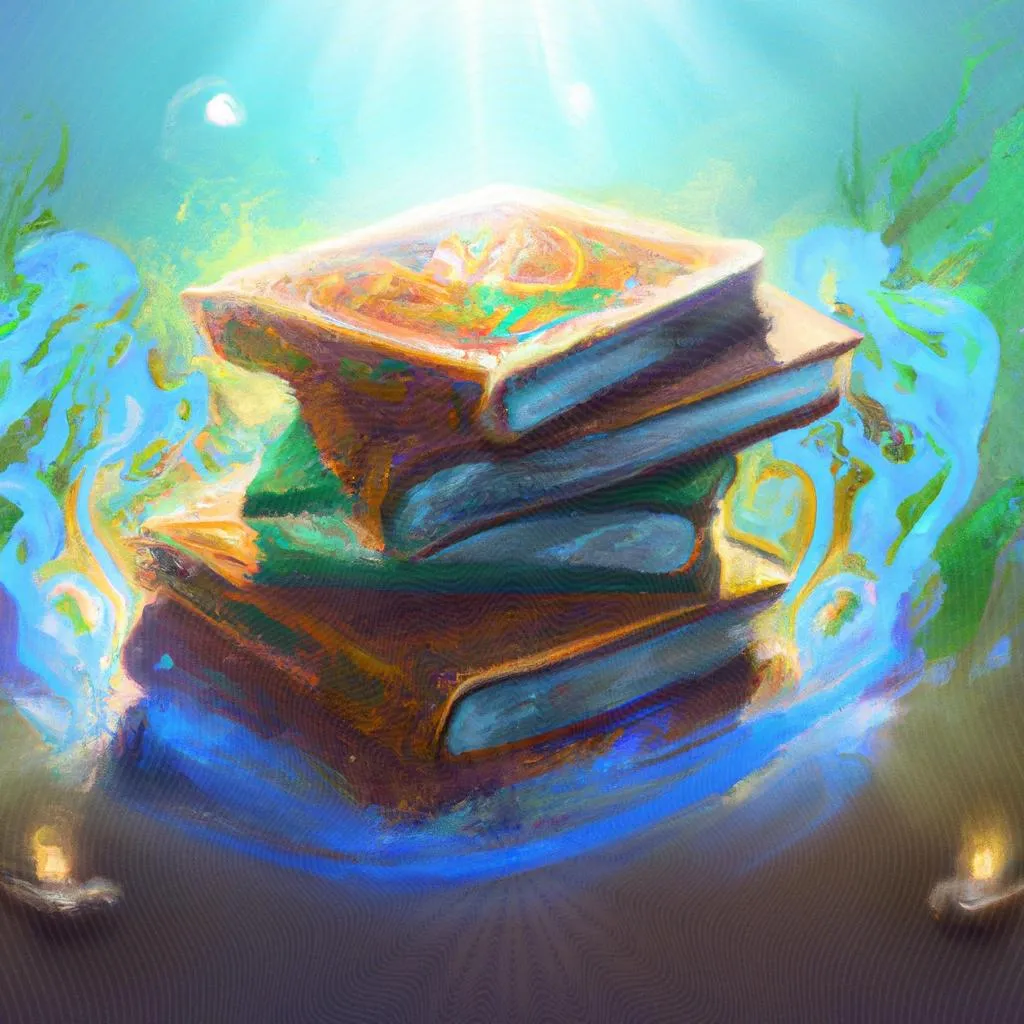 uma ilustração gráfica de livros de espiritismo