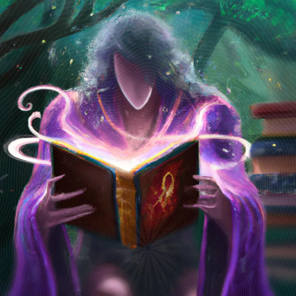 uma pintura a óleo sobre livros dos espiritos