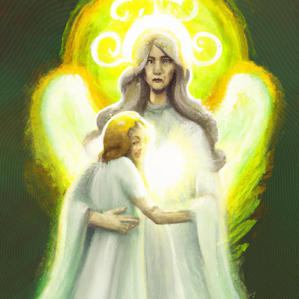 uma imagem impressionista de mãe de anjo espiritismo