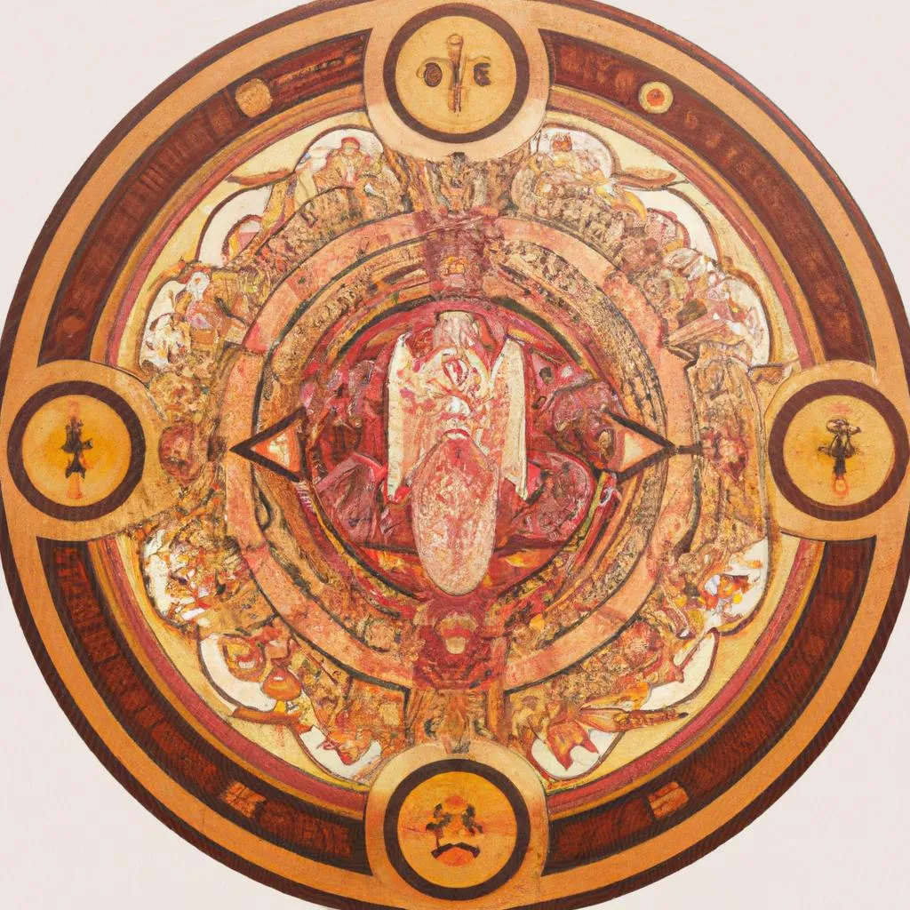 uma figura artística de mandala divino espirito santo mdf