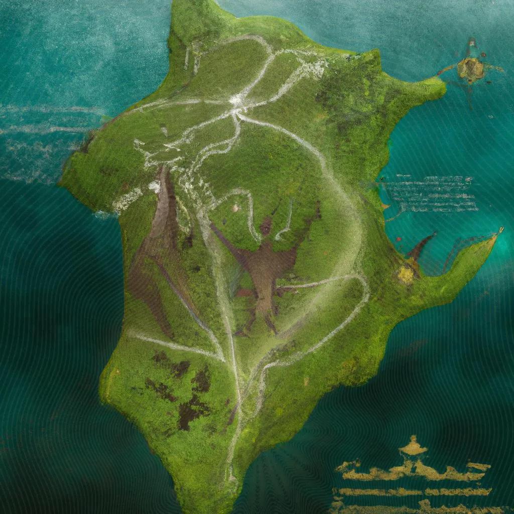 um mural artístico de mapa da divisa do rio de janeiro com espirito santo