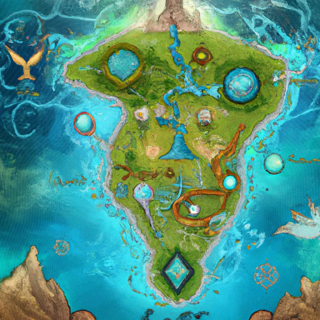 uma paisagem ilustrada de mapa de espirito santo