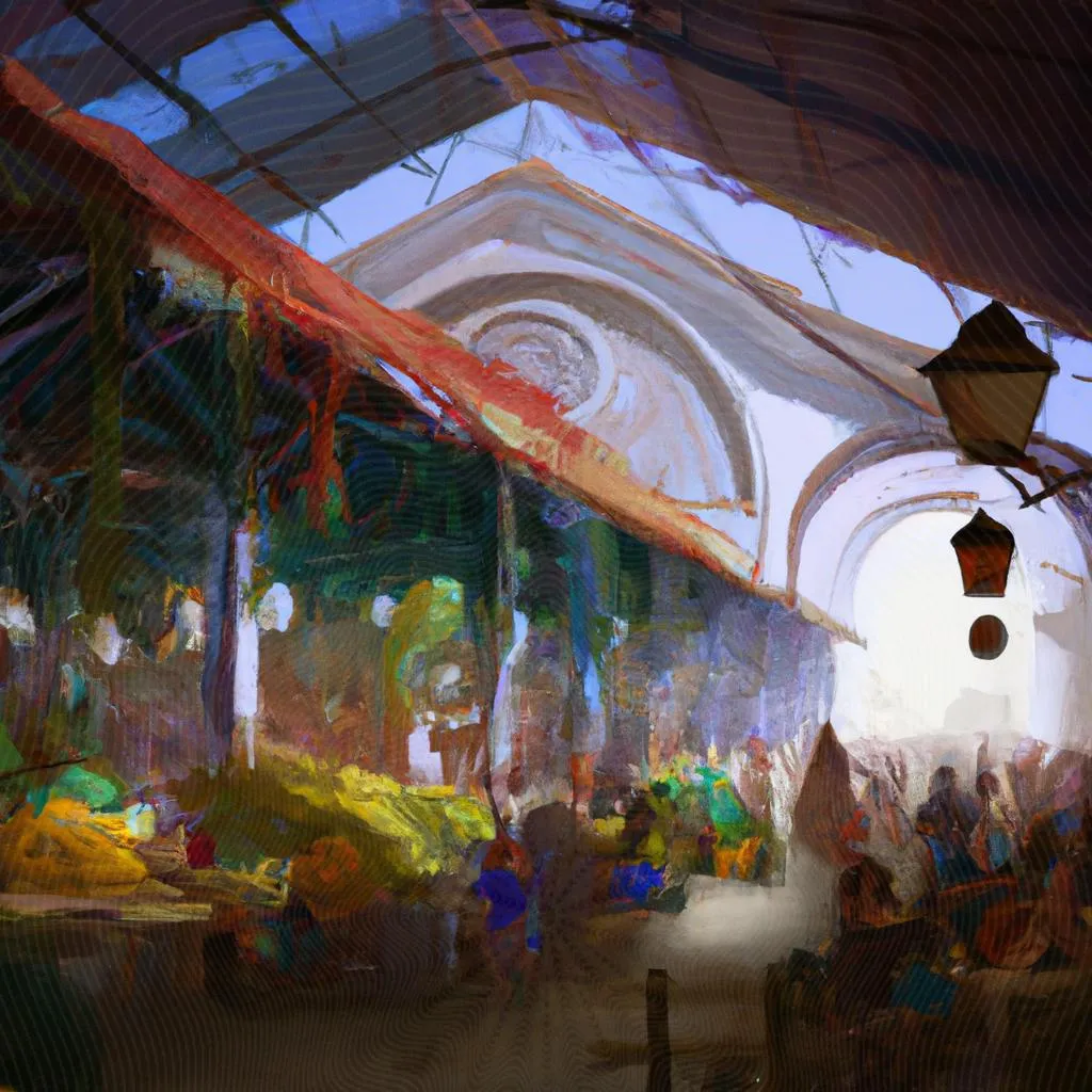 Mistérios Revelados: Mercado Esotérico no Espírito Santo 4 uma vista panorâmica ilustrada de mercado espirito santo