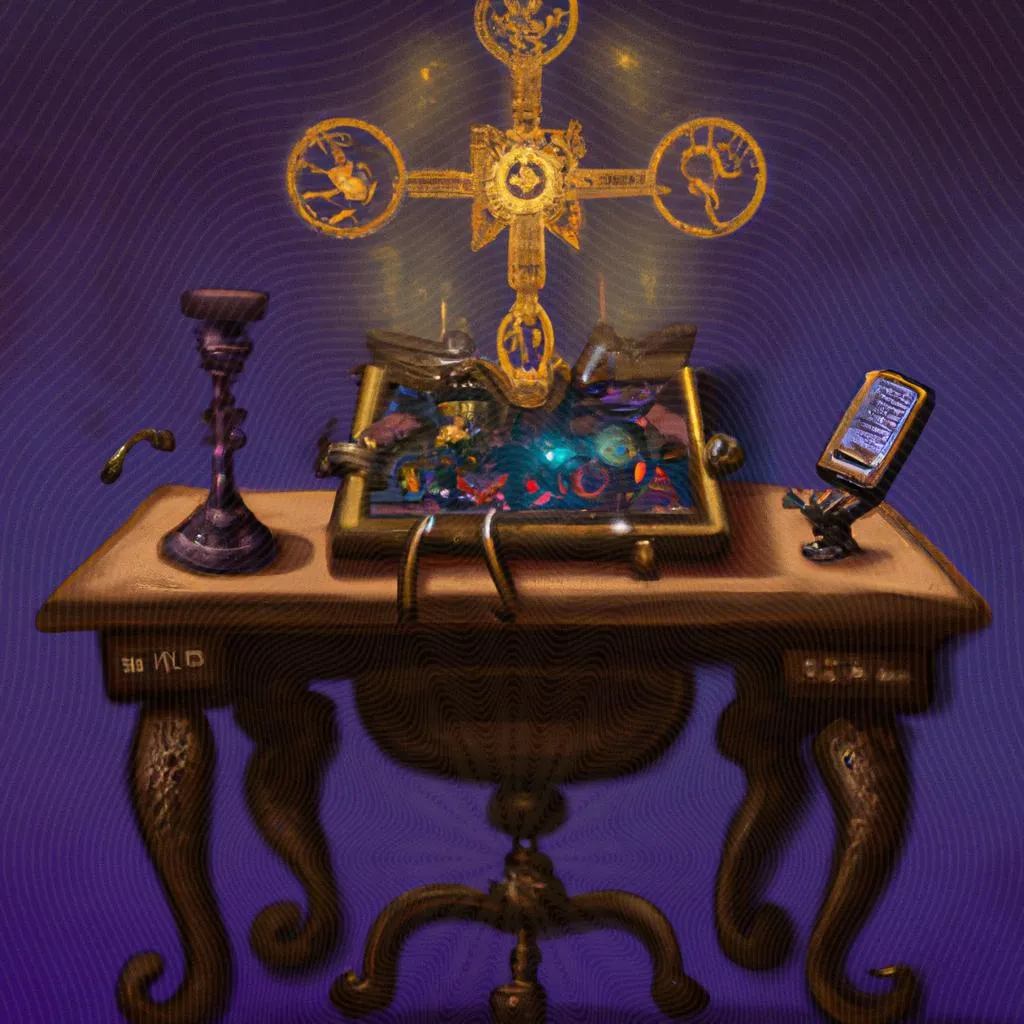 uma obra de arte ilustrativa de mesa radiônica espiritismo