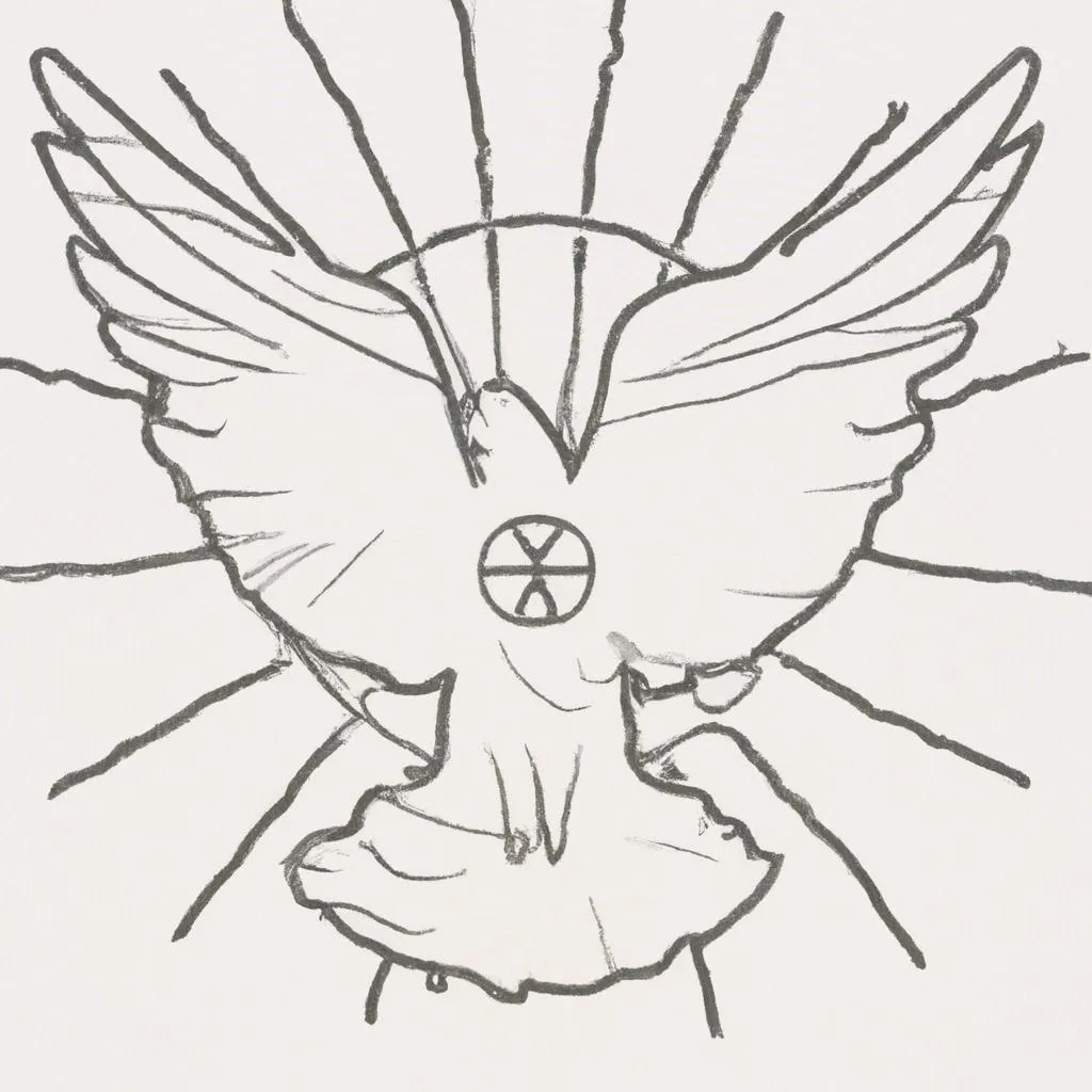 uma composição gráfica de molde pomba espirito santo para imprimir