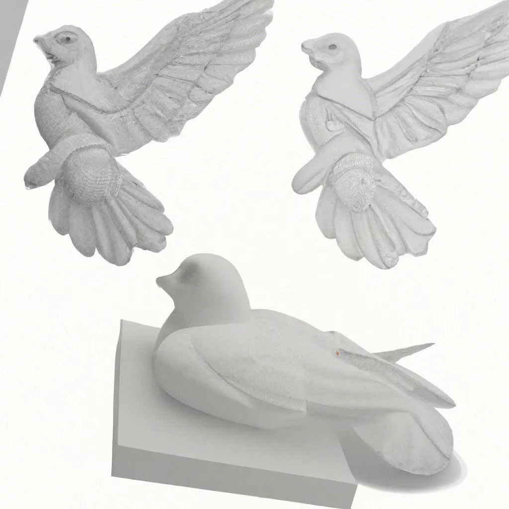 uma pintura figurativa de molde pombinha espirito santo
