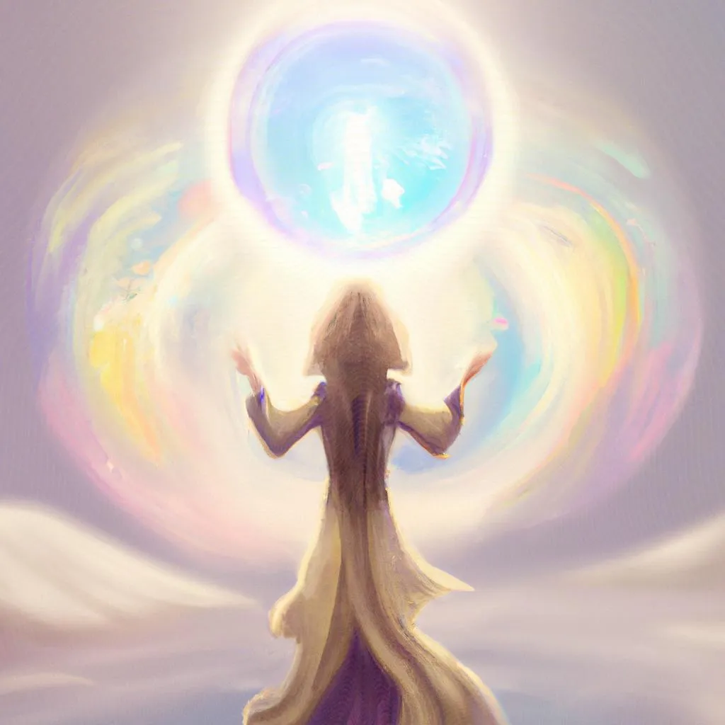 uma pintura figurativa de momento espirita com br