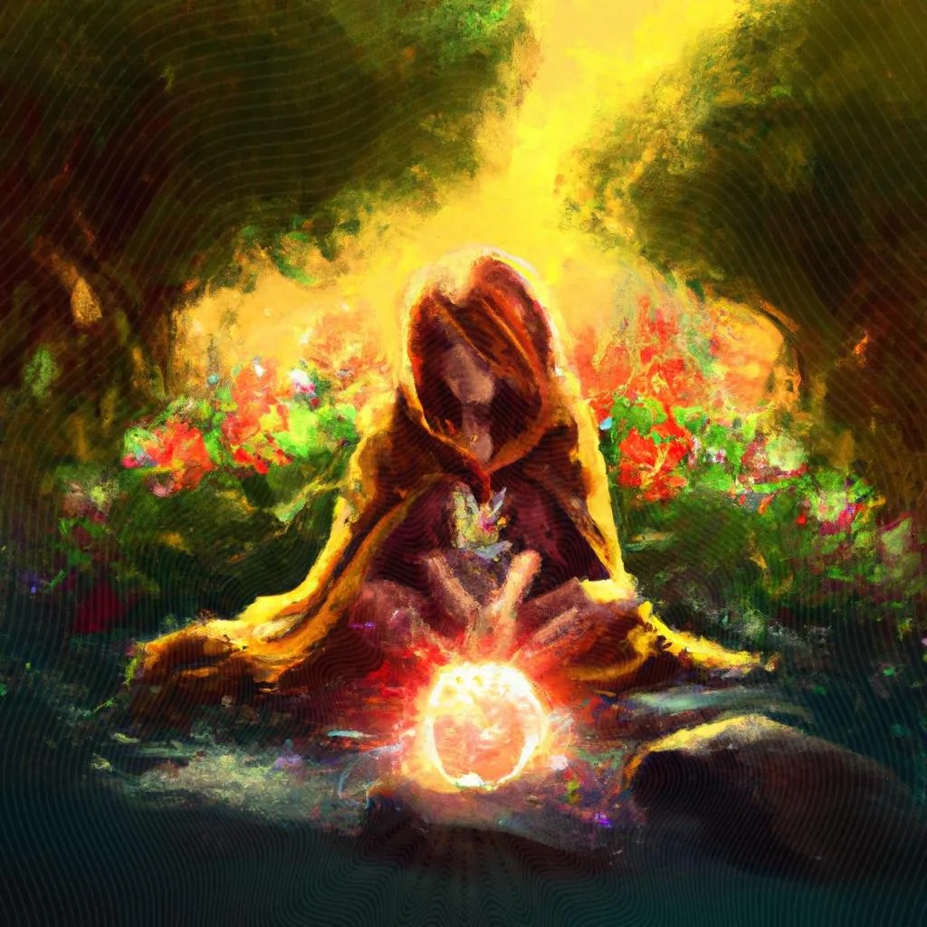 uma pintura a óleo sobre momento espirita de hoje na radio ouro verde