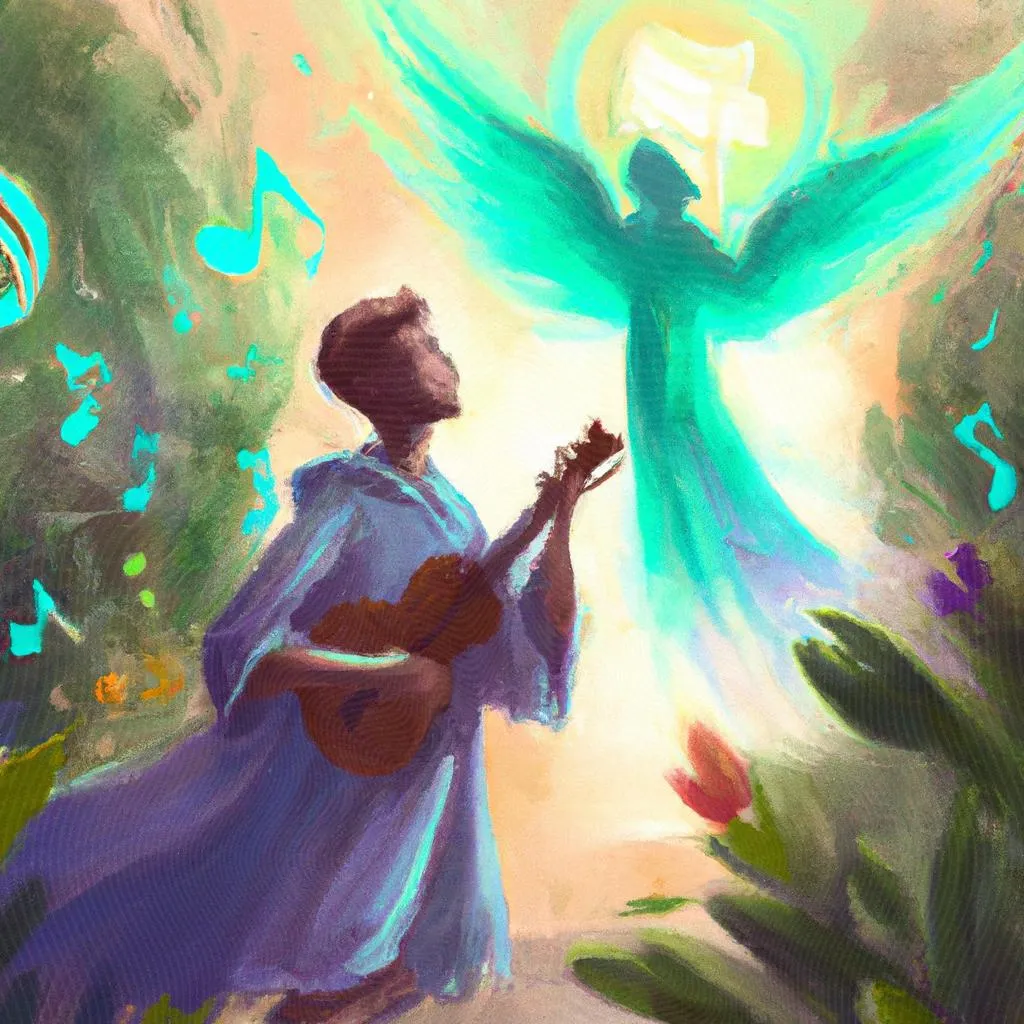 um desenho artístico sobre musica espirita para evangelho no lar