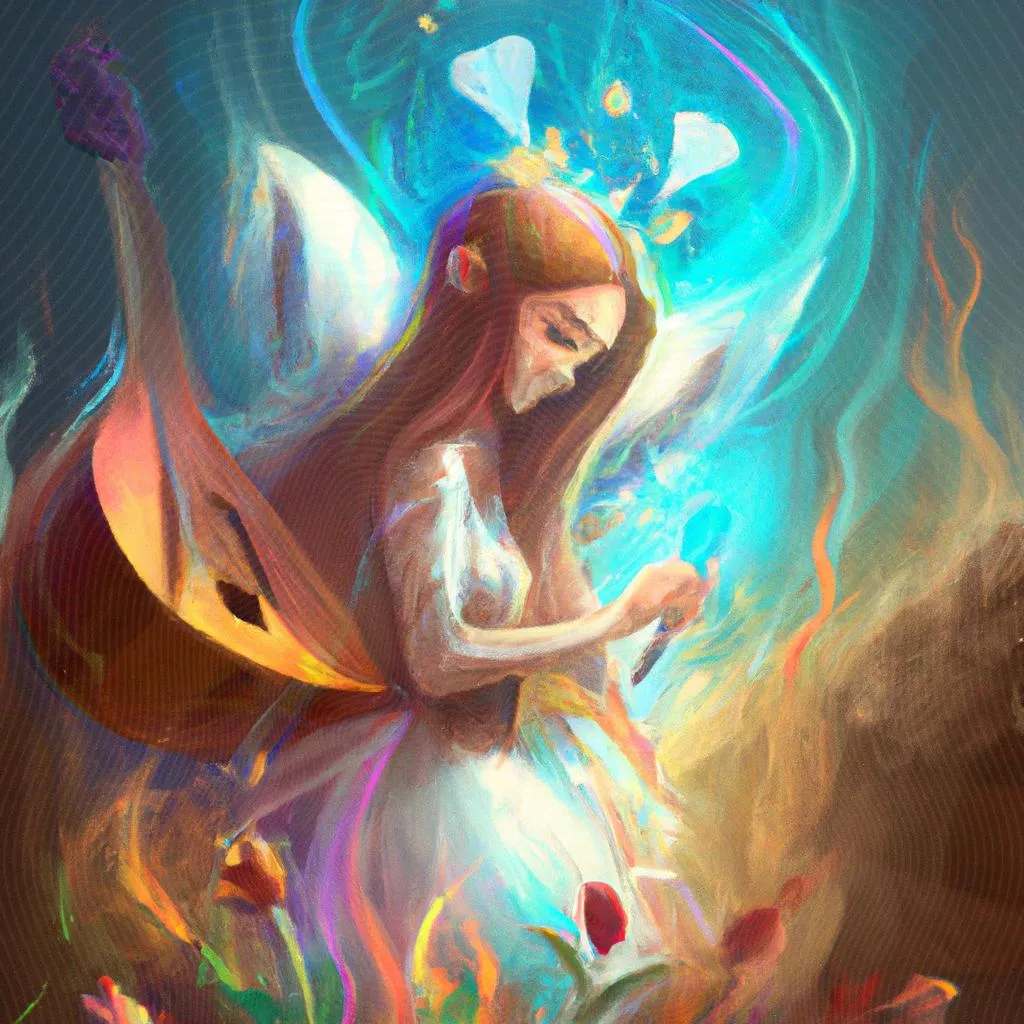 uma pintura figurativa de musica frutos do espirito