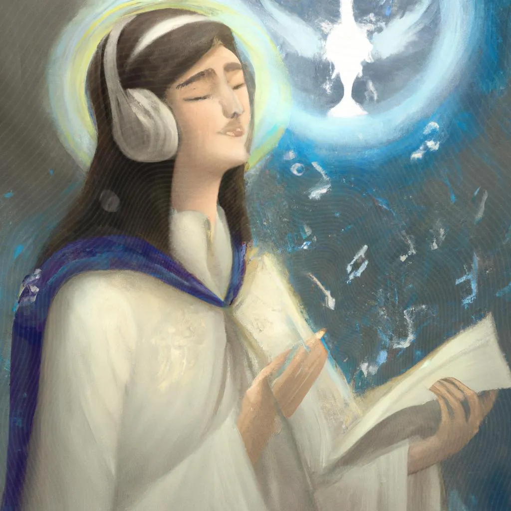 Melodias divinas: A conexão entre música e o Espírito Santo 3 uma impressão artística de musica santo espirito