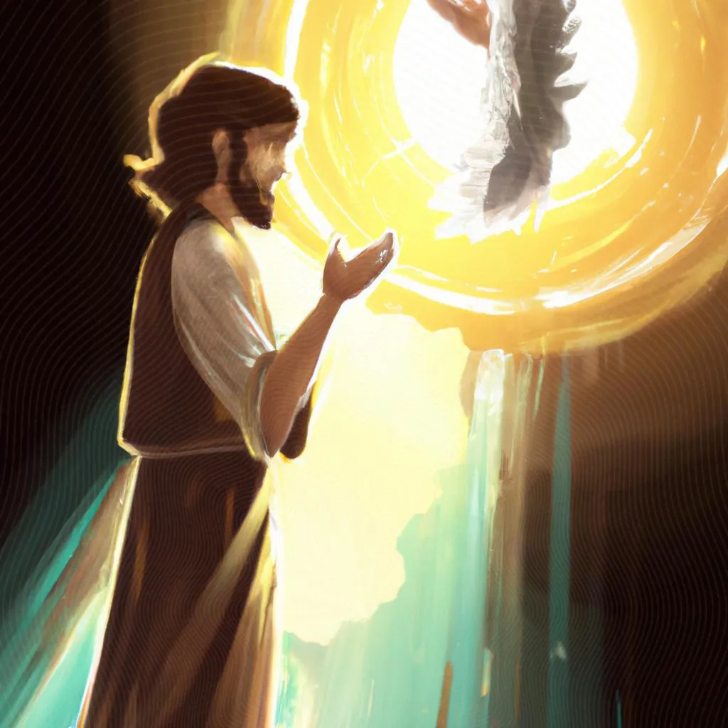 uma arte abstrata sobre o espirito santo convence o homem do pecado