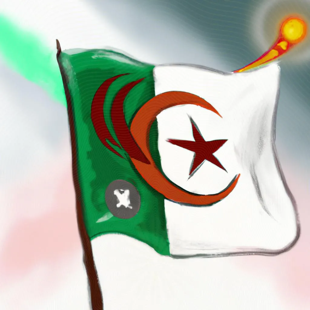 uma composição expressionista de o significado da bandeira da argelia