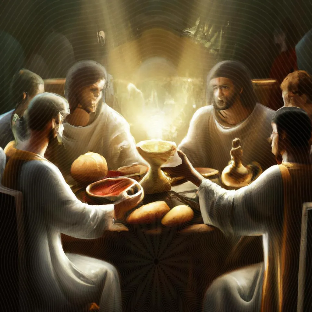 uma cena gráfica de o significado da santa ceia