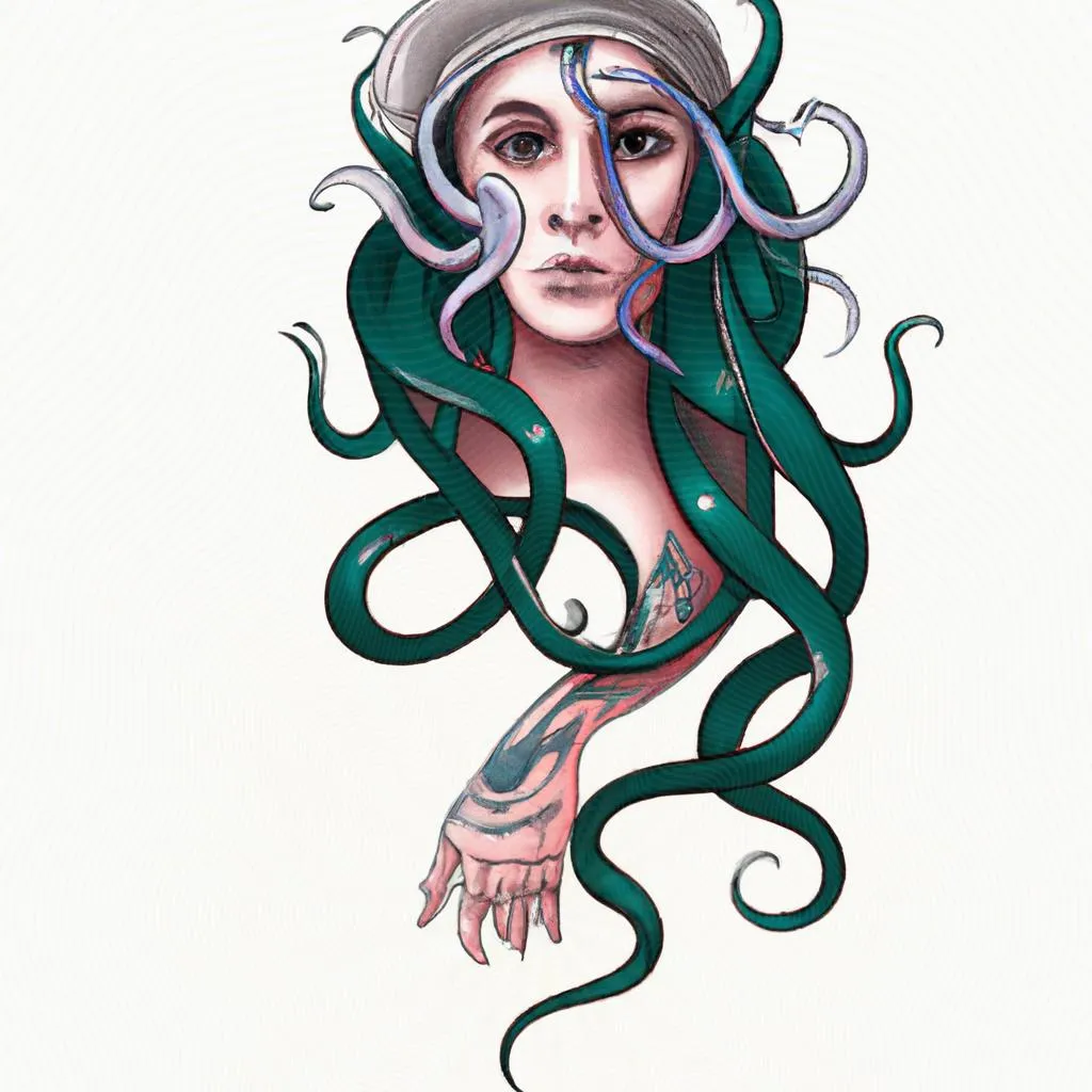 um esquema ilustrado de o significado da tatuagem de medusa