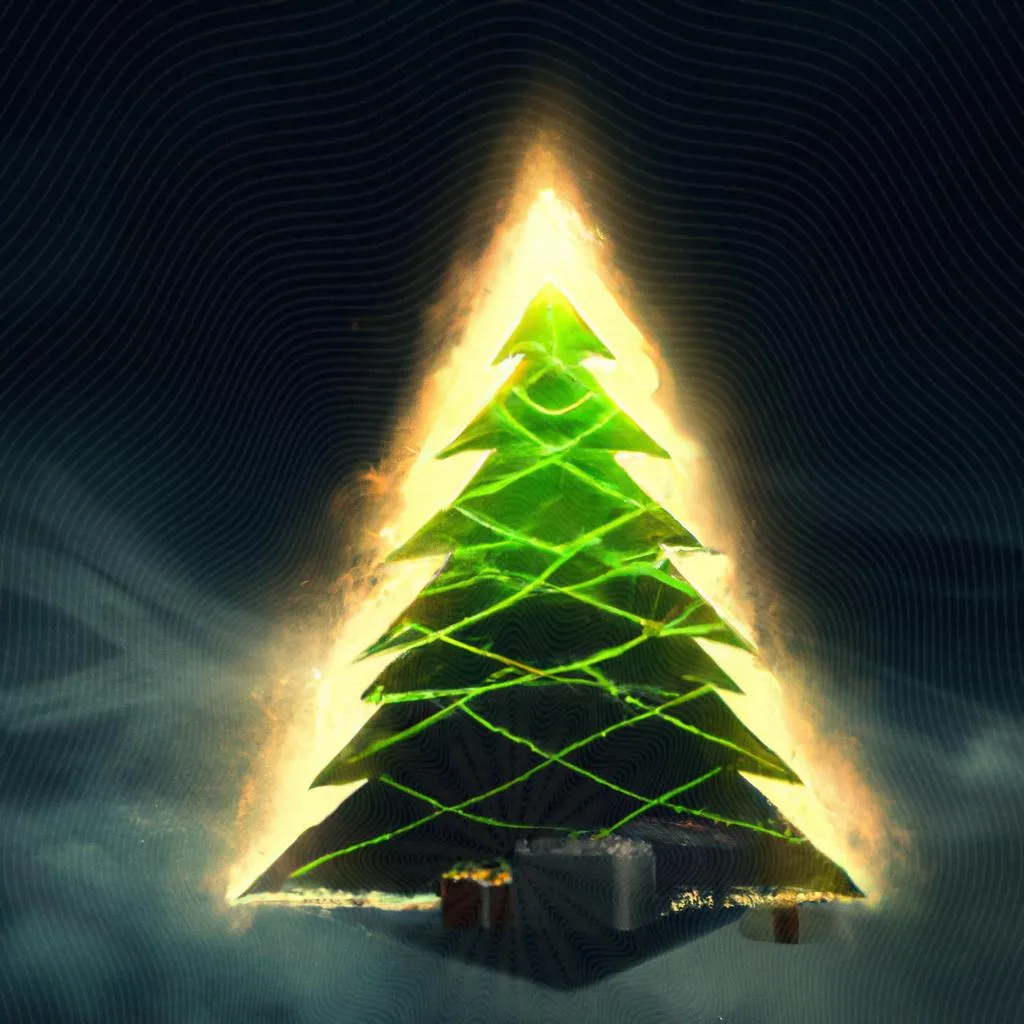 uma pintura a óleo sobre o significado de árvore de natal