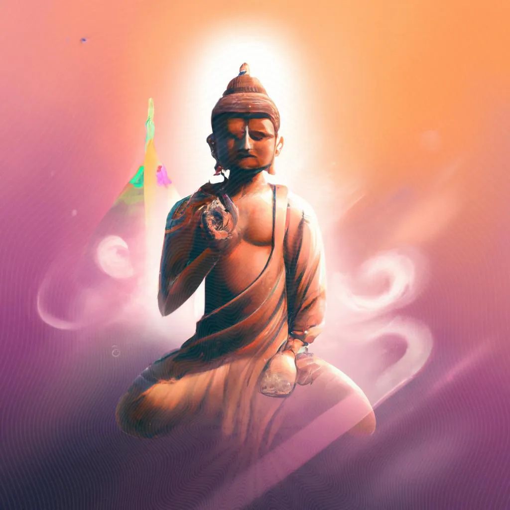 uma imagem estilizada de o significado de buda