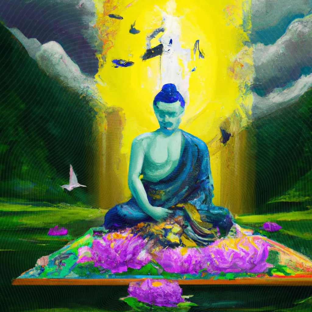 um desenho artístico sobre o significado de buda