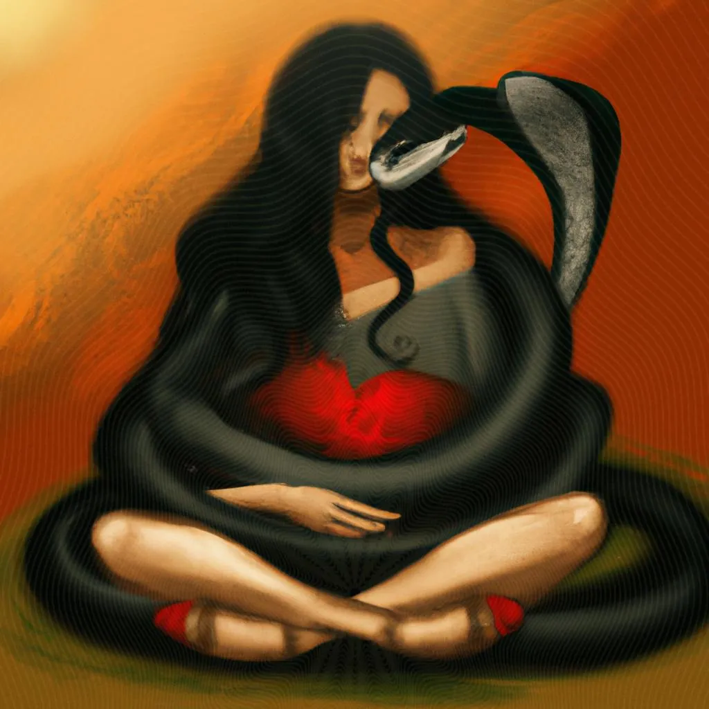 uma ilustração de o significado sonhar com cobra preta