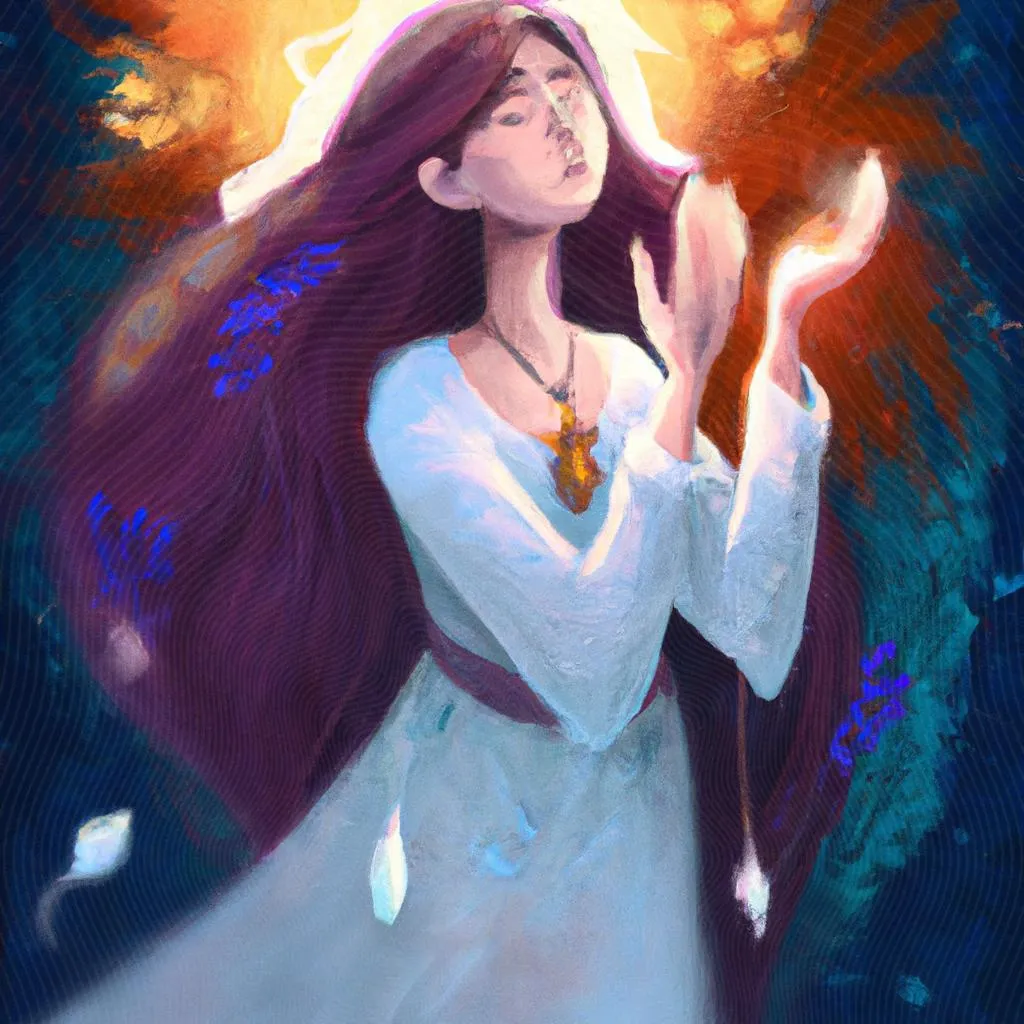 uma ilustração realista de oraçao espirita da noite