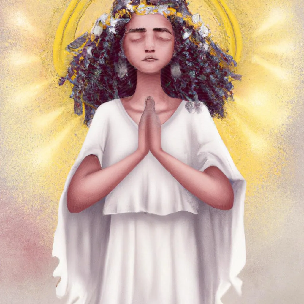 uma arte em gravura de oração para invocar o espirito santo
