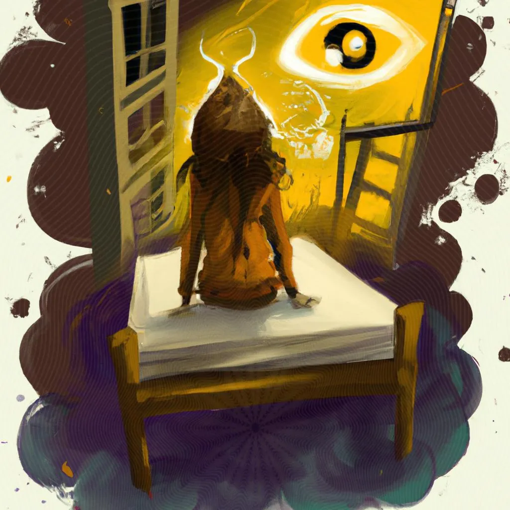 uma cena cinematográfica ilustrada de ouvir vozes antes de dormir espiritismo