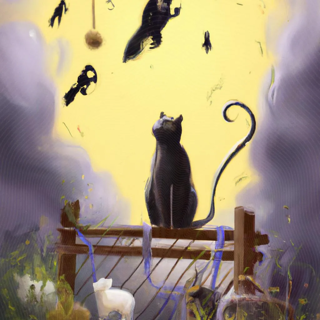 uma pintura figurativa de para onde vão os gatos quando morrem espiritismo
