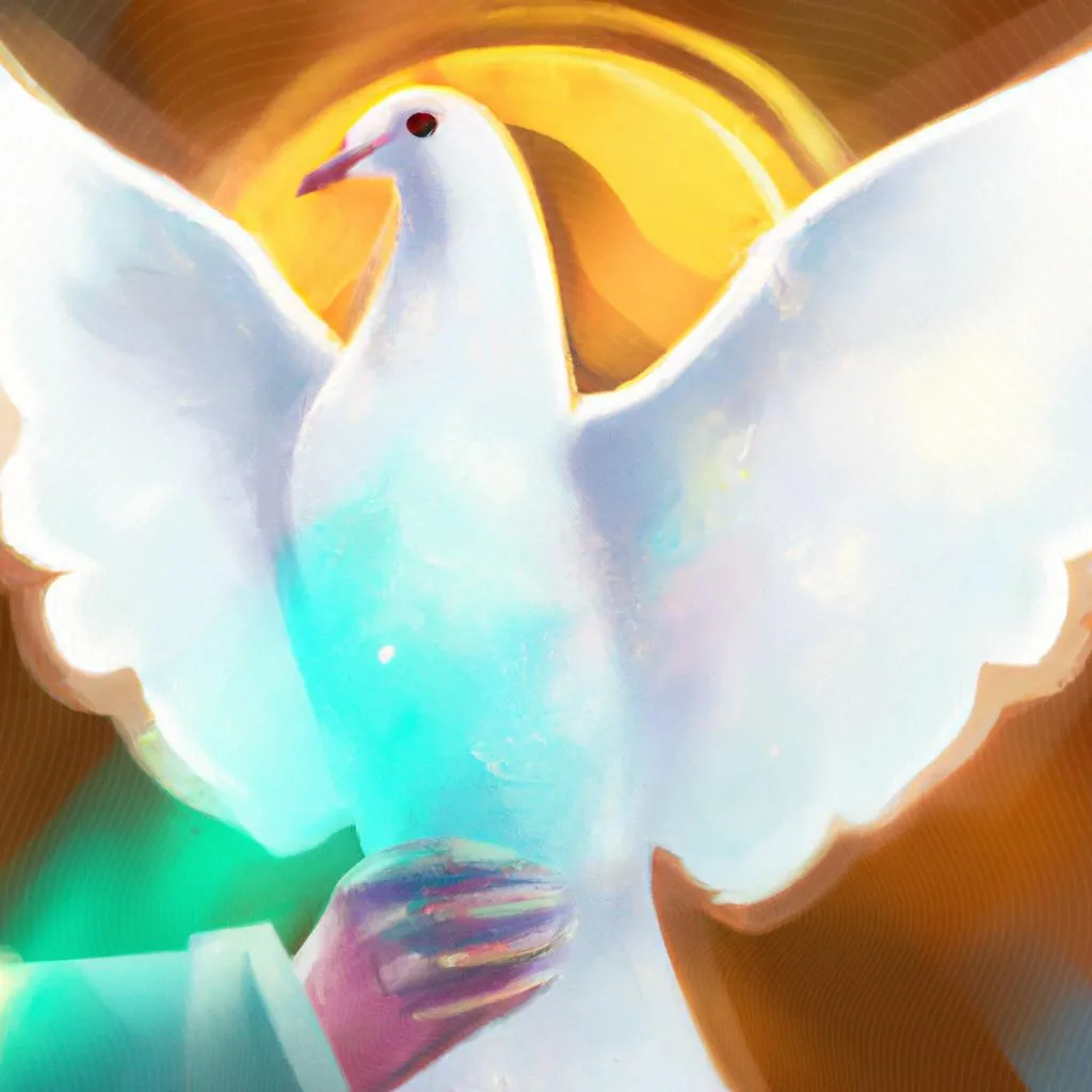 Pombo do Espírito Santo: Descubra o Significado Esotérico dessa Mensageira Divina 4 uma imagem estilizada de pombo do espirito santo