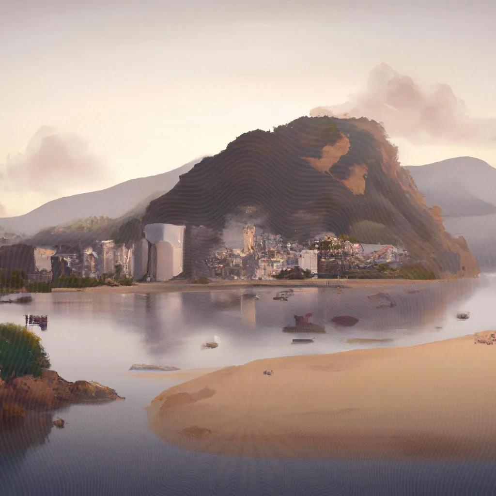 Desvendando os mistérios da Praia de Vitória, ES: Significados esotéricos e místicos revelados 4 uma ilustração realista de praia de vitoria espirito santo