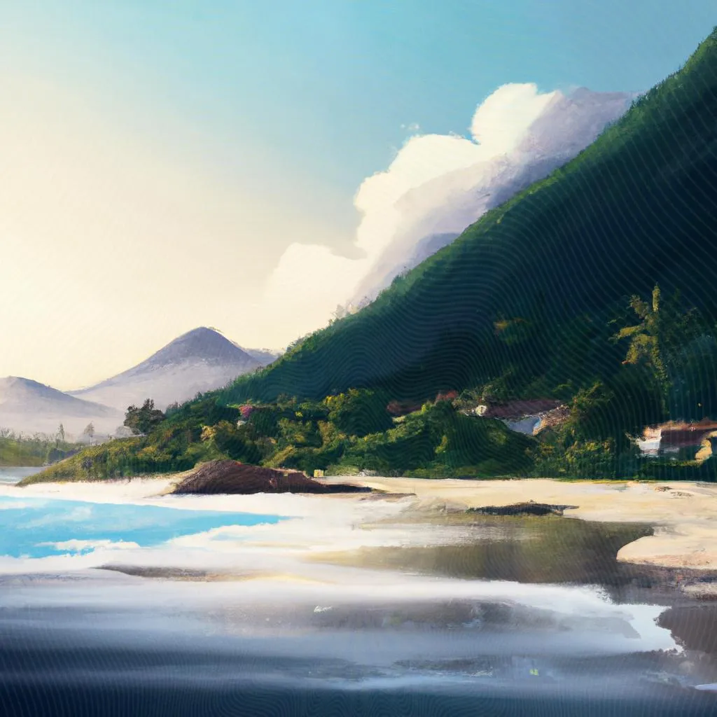 uma cena ilustrada de praia itauna espirito santo
