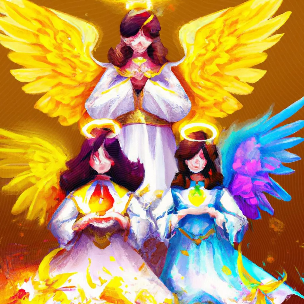 uma ilustração de prece anjos guardioes e espiritos protetores